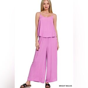 Zenana WOVEN CAMI & PANTS 2 PIECE SET